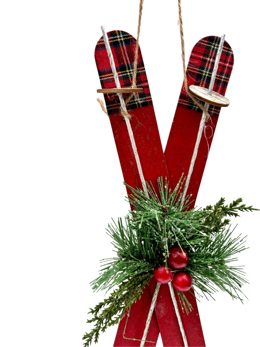 Skis Red/Green Ornament